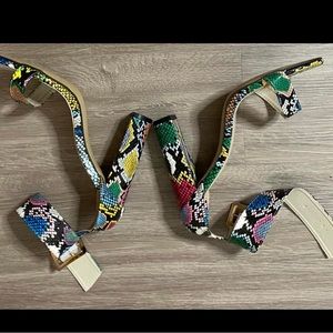 Multi Color Snake Skin heels